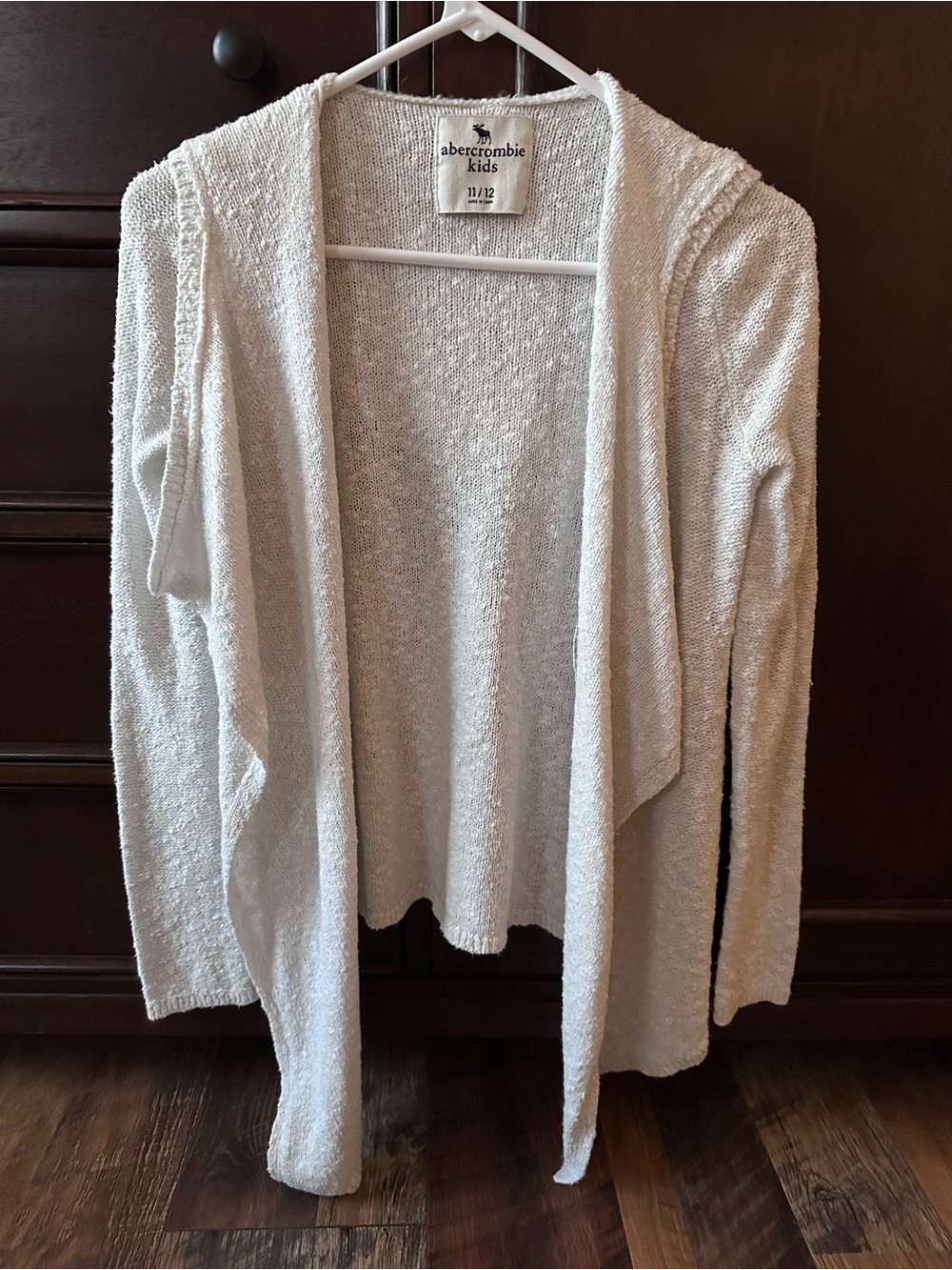 abercrombie kids Cream Open-Front Hooded Cardigan